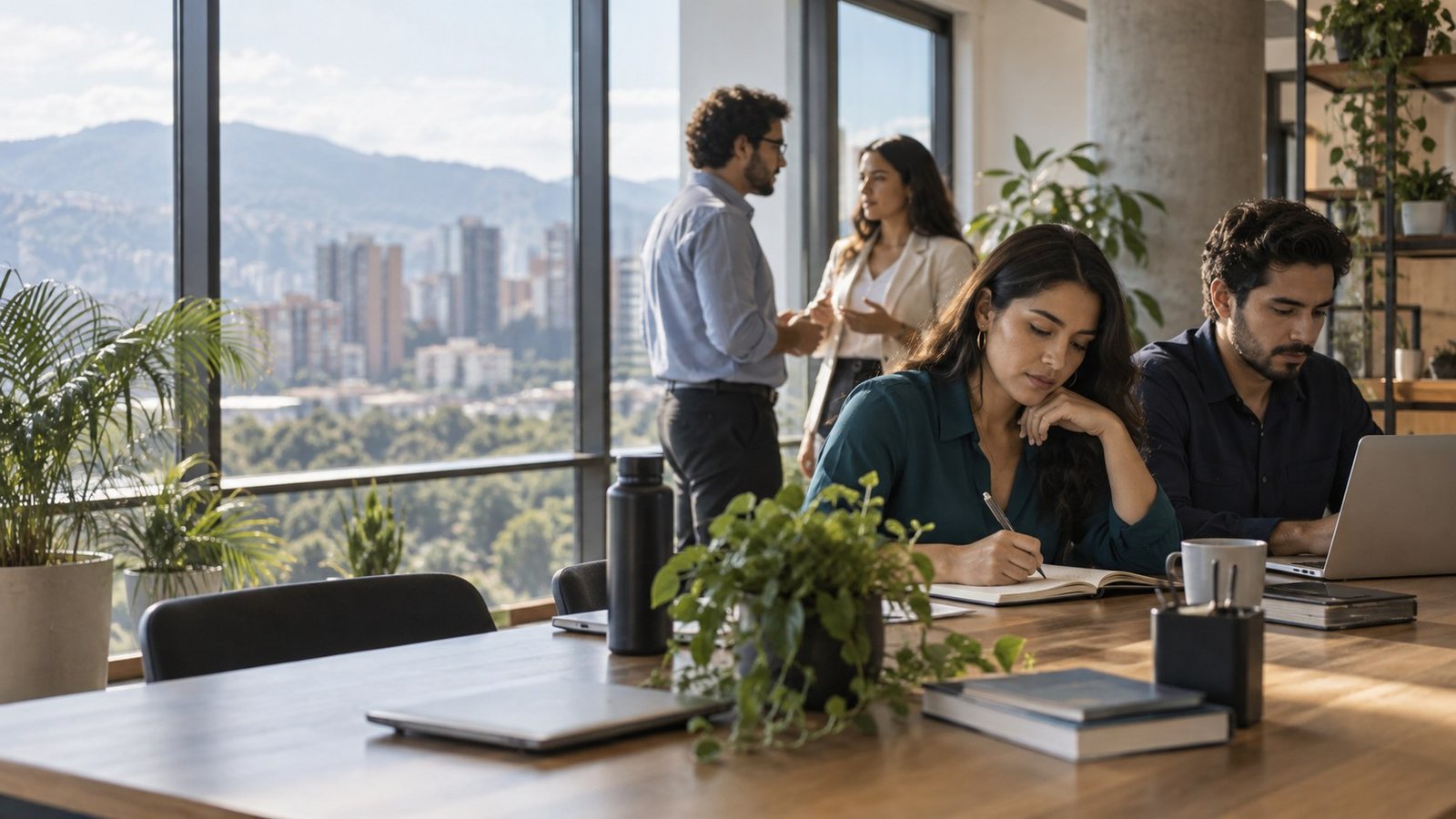 Equipo profesional desarrollando habilidades en su entorno de trabajo